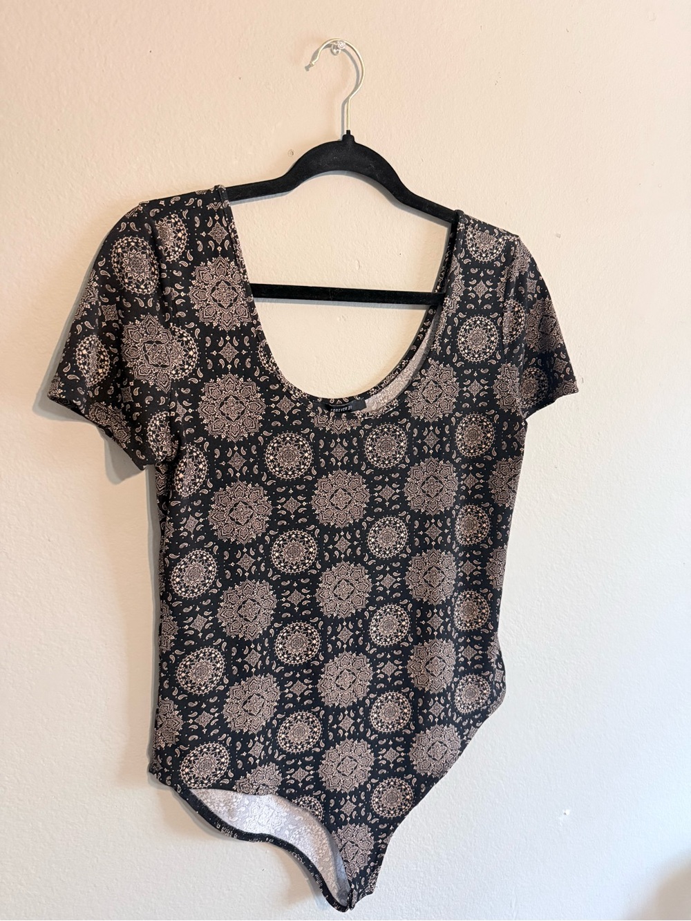 Forever 21 Black Scoop Neck Bodysuit